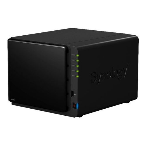 Synology Disk Station DS414 - Serveur NAS - 4 Baies - SATA 6Gb/s - RAID RAID 0, 1, 5, 6, 10, JBOD - RAM 1 Go - Gigabit Ethernet - iSCSI support - Conformité TAA