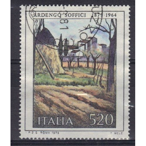 Italie 1979 : Art Italien : Tableau : Paysage, Par Ardengo Soffici - Timbre Oblitéré
