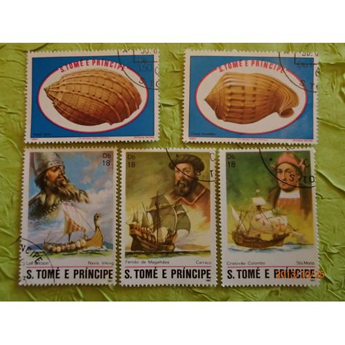 Timbres Poste S.Tome E Principe (Navires & Coquillages)