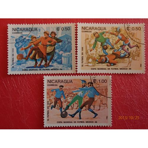 Timbres Nicaragua (Coupe Du Monde Foot Mexico 1986)