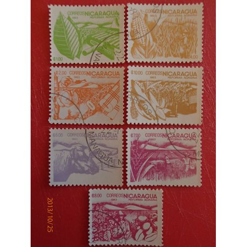 Timbres Poste Nicaragua (Reforme Agraire)