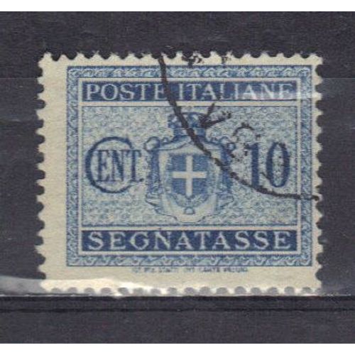 Italie 1934 : Armoiries - Timbre 10 C. Bleu Oblitéré