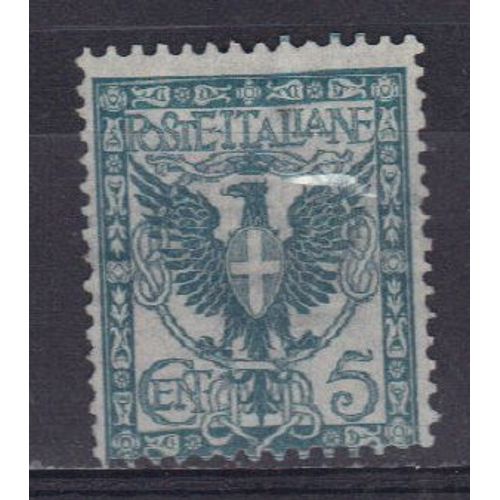 Italie 1901 : Aigle De La Maison De Savoie - Timbre 5 C. Vert Oblitéré