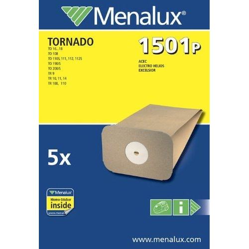 Menalux 1501 P Lot De 5 Sacs En Papier Pour Aspirateurs Tornado