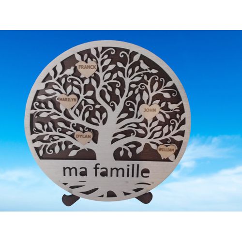 Article Objet Décoration Murale Découpe Laser Bois Arbre De Vie Famille