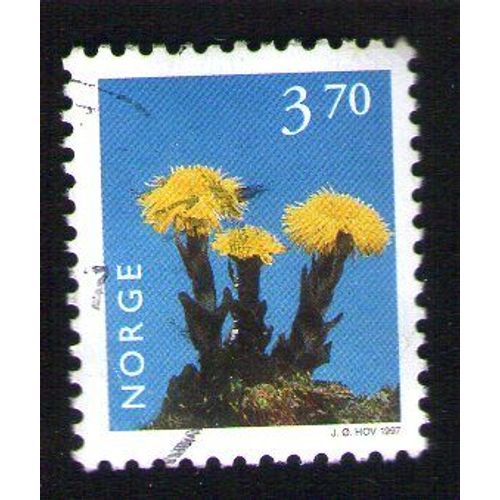 Norvege Oblitération Ronde Fleurs 3,70