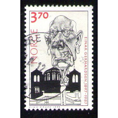 Norvege Oblitération Ronde Used Stamp Einar Gerhardsen Politique Du Parti Travailliste