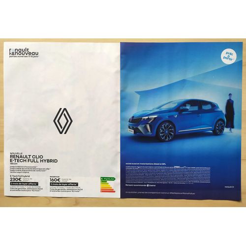 Publicité Papier - Voitures Renault Clio E-Tech Full Hybrid De 2024