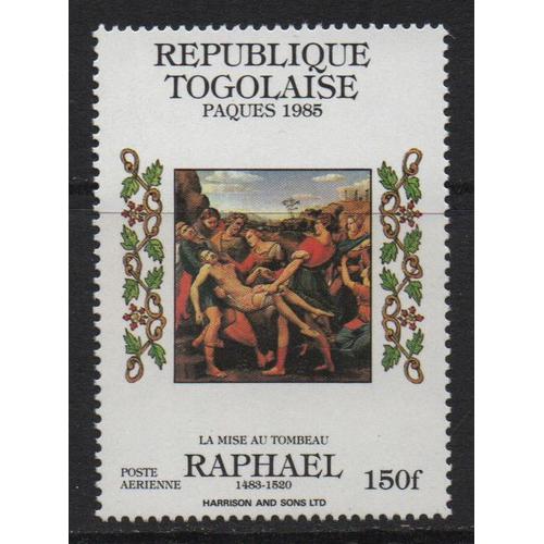 République Togolaise, Timbre-Poste Aérienne Y & T N° 556, 1985 - Pâques, Tableau De Raphaël, La Mise Au Tombeau