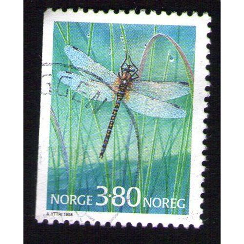 Norvege Oblitération Ronde Used Stamp Insecte Libellule Dragonfly 1998