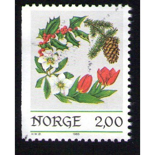 Norvege Oblitéré Used Stamp Fleurs Décorations De Noël 1985