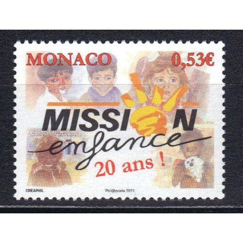 Monaco 2011 : Mission Enfance - Timbre Neuf **