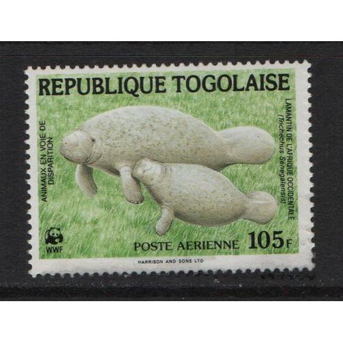 République Togolaise, Timbre-Poste Aérienne Y & T N° 516, 1984 - W.W.F., Animaux En Voie De Disparition, Lamentin De L' Afrique Occidentale