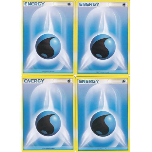 4 Cartes Pokemon - Energy - Eau - 2007 - Pokemon/Nintendo