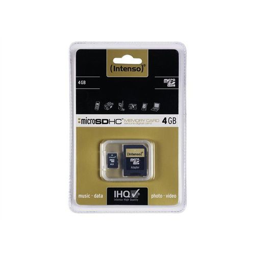 Intenso - Carte mémoire flash (adaptateur microSDHC - SD inclus(e)) - 4 Go - micro SDHC