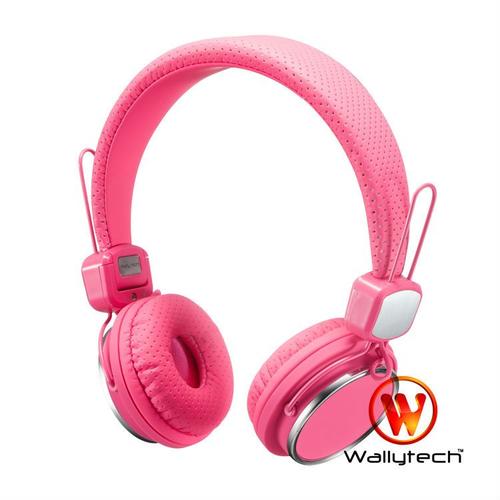 Casque Studio Rose  Pliable & Réglable Mains Libres Wallytech Jack 3,5 mm