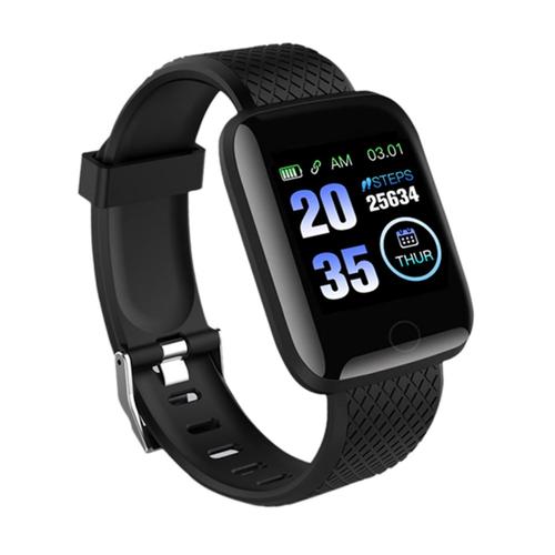 116 Plus Bracelet Intelligent Bluetooth Bracelet De Remise En Forme Sportive Mesure De La Pression Artérielle Montres Podomètre Bande Intelligente (Noir)