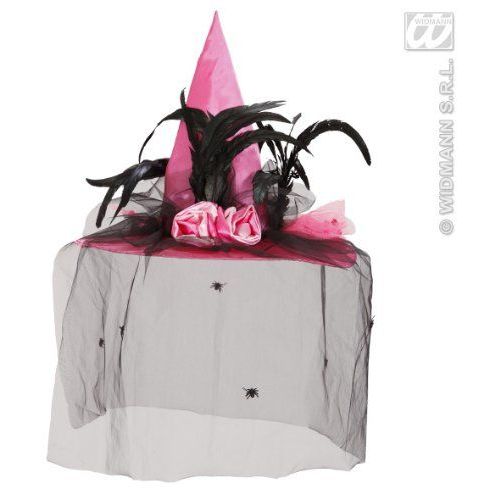 Widmann 2593s Sorci¿Re Chapeaux Araign¿Es De Voile Et De Plumes En Satin Rose
