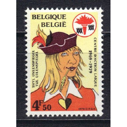 Belgique 1979 : 10è Anniversaire Du Centre D'action Laïque : Personnage Légendaire Thyl Uylenspiegel Et Emblème De L'association - Timbre Neuf **