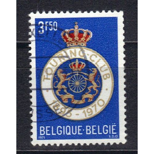 Belgique 1971 : 75è Anniversaire Du Touring-Club De Belgique : Emblème - Timbre Oblitéré