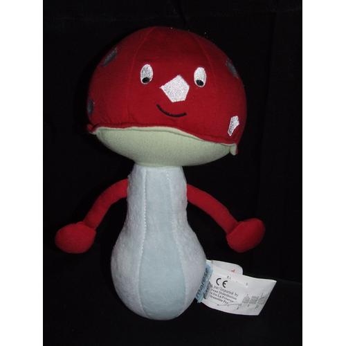 Champignon Marese Doudou Rouge Bleu Vert Peluche De 26 Cm