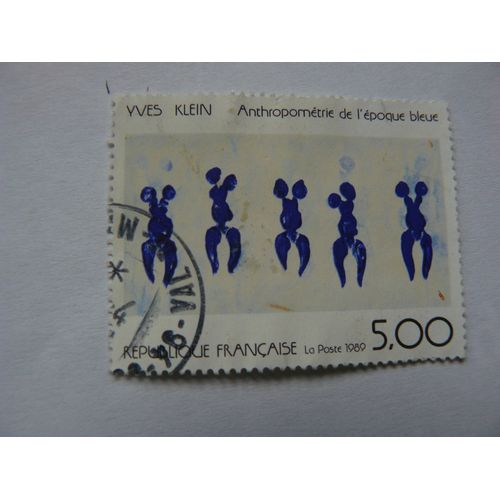 Timbre D'yves Klein " Anthropométrie De L'époque Bleue" N° 2561 Oblitéré