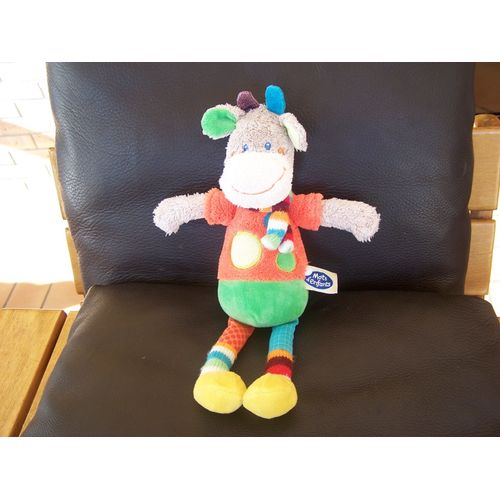 Doudou Vache Girafe Gris Mots D'enfants Leclerc Pois Echarpe