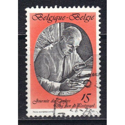Belgique 1992 : Journée Du Timbre : Portrait De Jean Van Noten (1903-1982), Peintre-Dessinateur De Timbres - Timbre Oblitéré