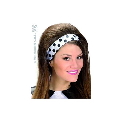 Foulard Blanc En Satin À Pois Noirs