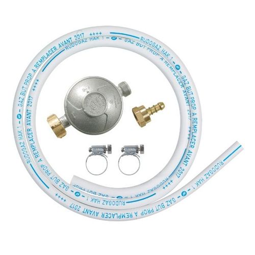 Kit gaz détendeur butane +tuyau 1m50 avec colliers