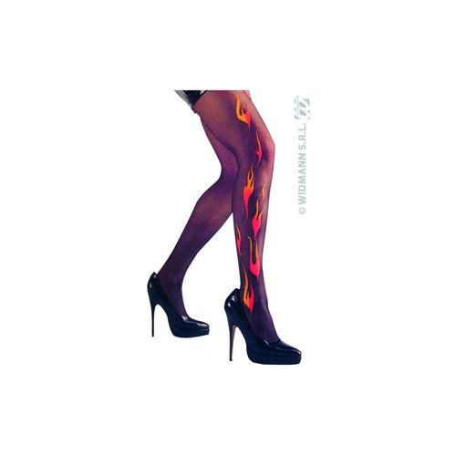 Collant Noir Avec Flammes Paillettées Taille : Unique