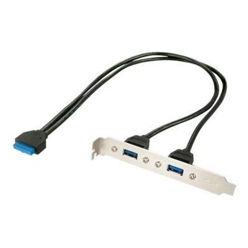 Lindy 2 Port USB 3.0 PC Back Plate - Panneau USB - USB (F) pour IDC 20 broches (F)