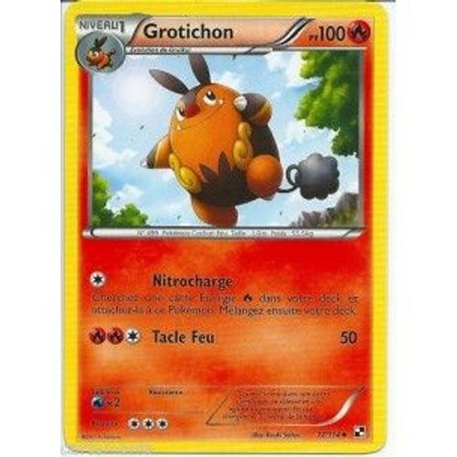 Carte Pokémon Grotichon 17/114 Noir & Blanc Neuve Fr 100 Pv