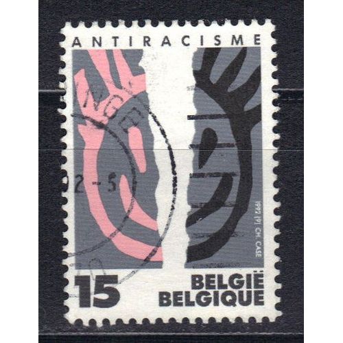 Belgique 1992 : Antiracisme : Allégorie - Timbre Oblitéré