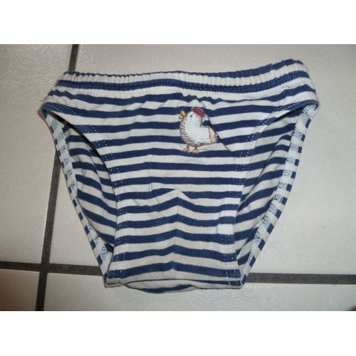 Maillot De Bain Garçon Rayé Bleu Et Blanc Clayeux Taille 2 Ans