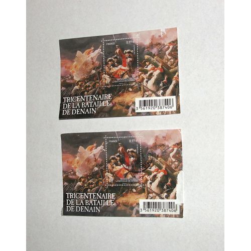 Timbre Tricentenaire De La Bataille De Denain 2 Timbres Tamponés