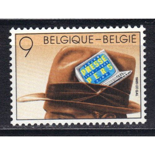 Belgique 1985 : Centenaire De La Fondation De L'association Des Journalistes Professionnels De Belgique : Chapeau Et Terminal D'ordinateur - Timbre Neuf **