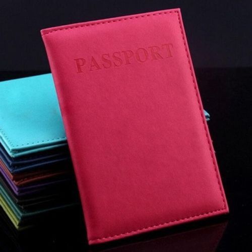 Housse de passeport en simili cuir (rose rouge)