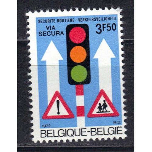 Belgique 1972 : Sécurité Routière - Timbre Neuf **