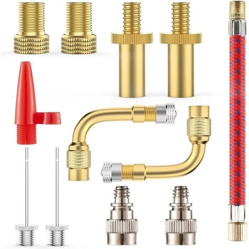 Adaptateur De Pompe À Vélo, 12 Pièces Adaptateur De Valve De Vélo Dv Av Sv Embout De Valve De Vélo F