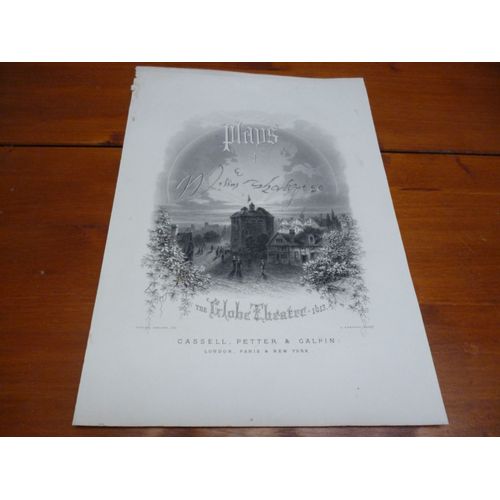 [Xixème]Gravure Anglaise Sur Acier " Plans Of William Shakspeare-The Globe Theater 1613.