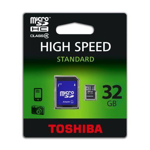 Toshiba - Carte mémoire flash (adaptateur microSDHC - SD inclus(e)) - 32 Go - Class 4 - micro SDHC
