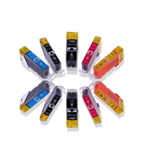 Lot de 10 Cartouches d'encre avec puce compatible pour PGI 525 / CLI 526 pour Canon Pixma MG 5150, MG 5200, MG 5250, MG 5350, MG 6150, MG 6220, MG 6250, MG 8150, MG 8220, MG 8250