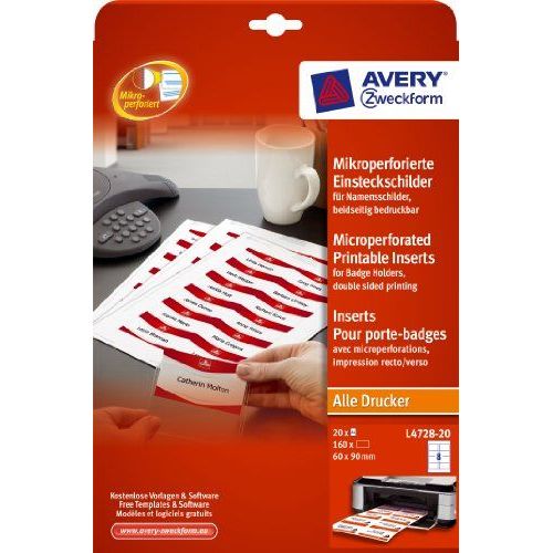 AVERY Zweckform ¿tiquettes, 90 x 60 mm, 190 g/m2, blanc