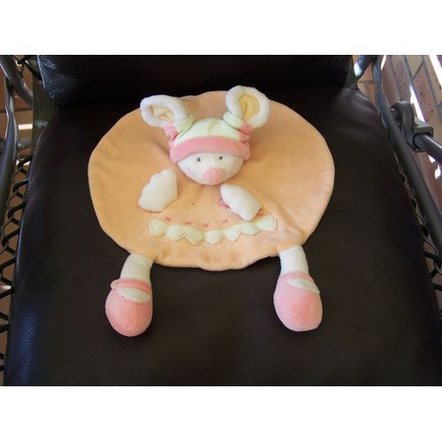 Doudou Plat Rond Souris Kiabi Nicotoy Rose Saumon