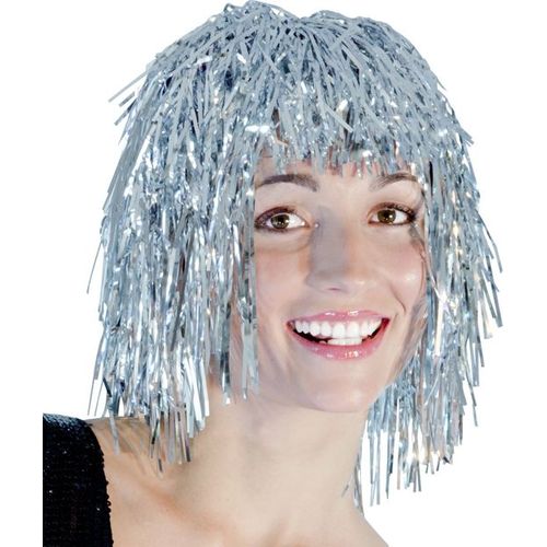 Perruque Métallique Argent Adulte