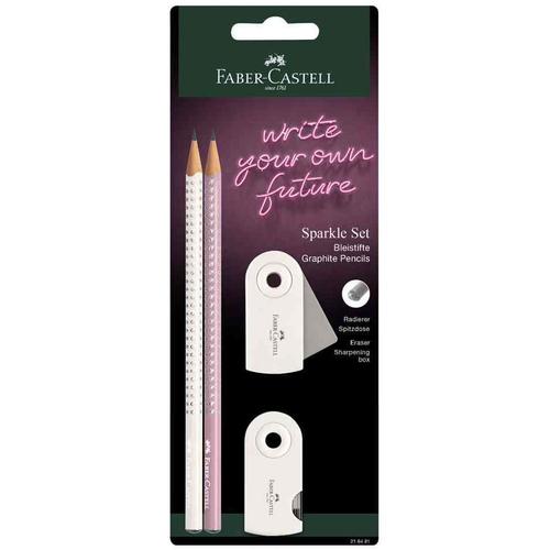 Faber-Castell Kit D'écriture Grip Sparkle, Blanc