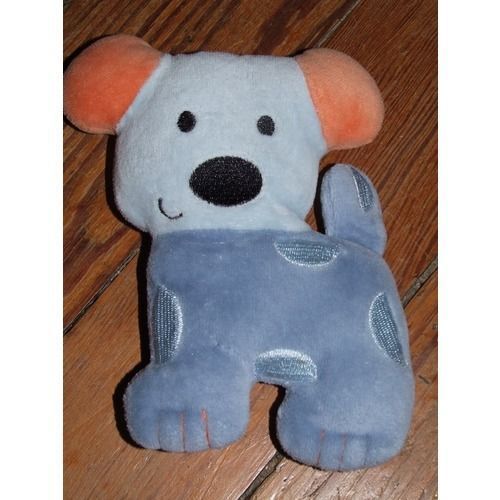 Auchan - Doudou Chien Bleu, Oreilles Orange - 18cm