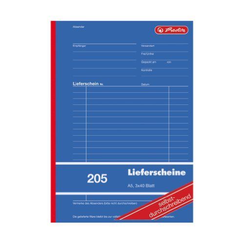 Herlitz Formularbuch "Liefer-/Empfangsschein 205", Din A5