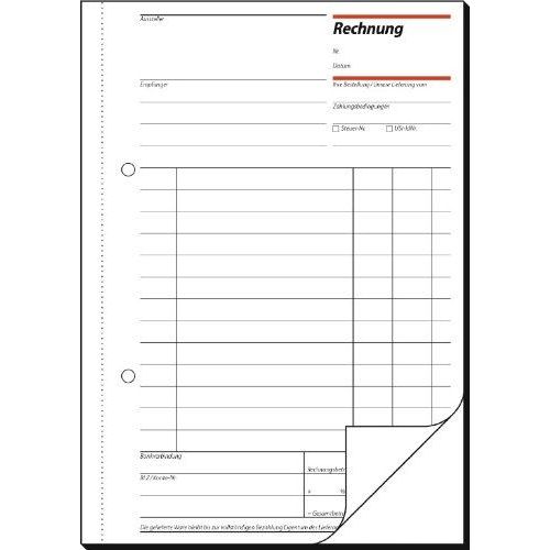 Sigel Formularbuch "Rechnung", A5, 2 X 50 Blatt, Blaupapier